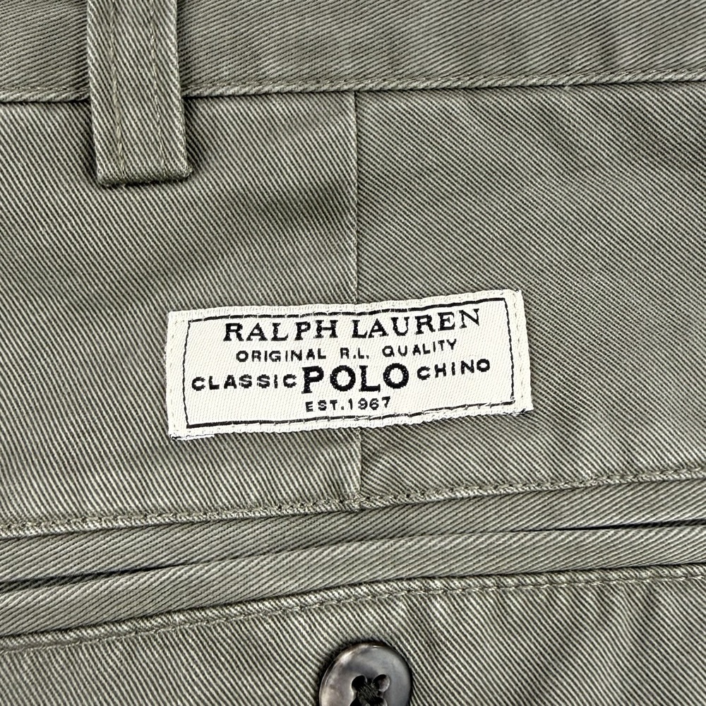 Vintage Polo Ralph Lauren Andrew Chino Pants Men's 40x29 Olive Green Pleats - Picture 9 of 13